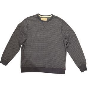 JACHS New York Striped Recycled Fleece Sweatshirt Pullover Men L Navy Blue